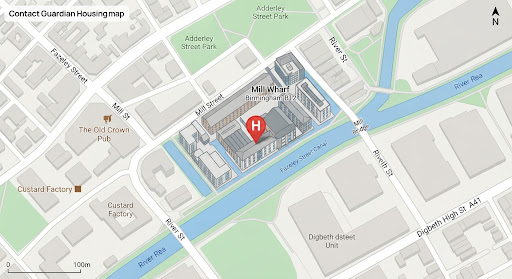 Map of Guardian Housing location in Birmingham